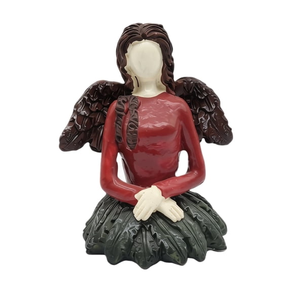 Living Room Shelf Decor, Faceless Christmas Angel Figurine, 6 Inch Tall Durable Decorative Resin Object, Festive Winter Holiday Accent Piece, Decorations for Living Room Table