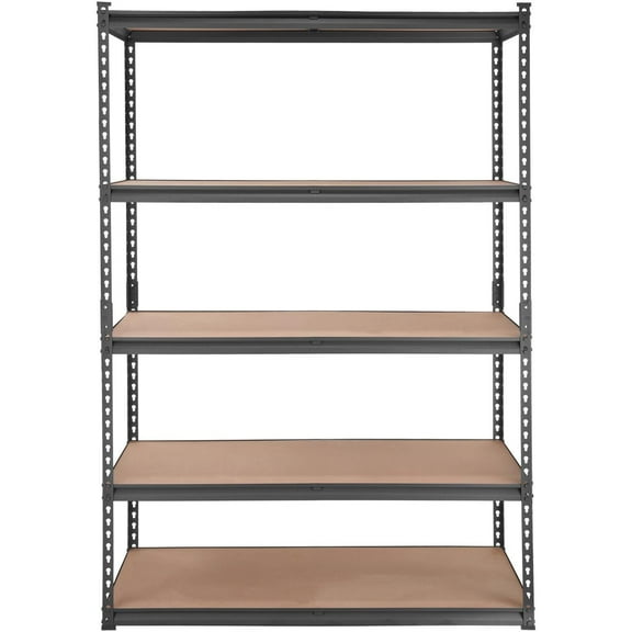 Living Room Shelving Units VEVOR Storage Shelving Unit, 5-Tier Adjustable, 2000 lbs Capacity, Heavy Duty Garage Shelves Metal Organizer Utility Rack, Black, 18" D x 48" W x 72" H for Kitchen Pantry B