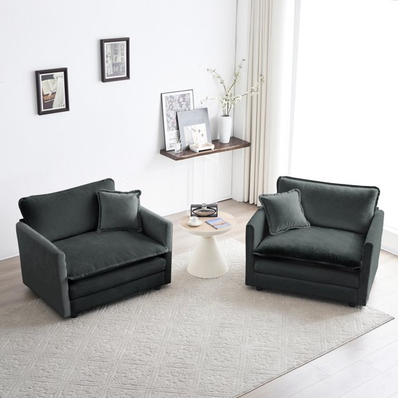 Living Room Side Chair Set of 2 | Can Form Multiple Sofa Types | Chenille Upholstery and Comfortable Seat | Resolves the Issue of Limited Seating Styles