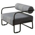 thumbnail image 1 of Living Room Sling Accent Armchair Metal Sofa Chair Balcony Leisure Chair(Gray), 1 of 6