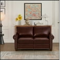 thumbnail image 1 of Living Room Sofa Loveseat Chair Burgundy Faux Leather, 1 of 5