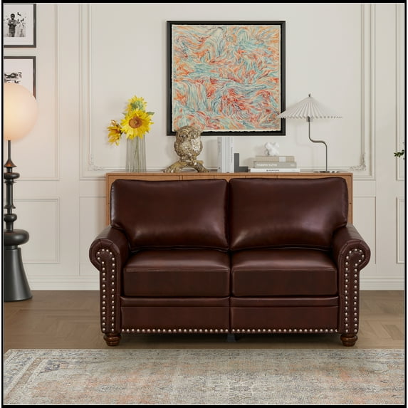 Living Room Sofa Loveseat Chair Burgundy Faux Leather