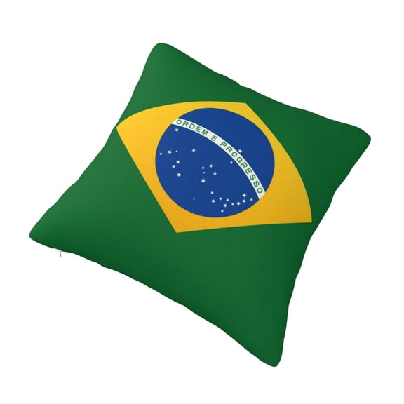 Living Room Sofa Pillow Cover Brazil Flag Digital Printed Square Cushion Cover 24"x24"