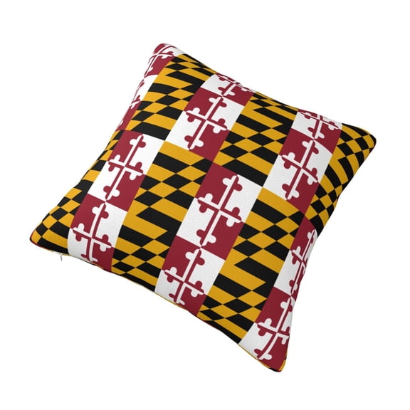 Living Room Sofa Pillow Cover Maryland-Flag Pattern Digital Printed Square Cushion Cover 20"x20"