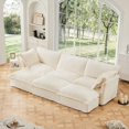 thumbnail image 1 of Modern Corduroy 3-Seater Sofa with 3 Ottomans for Living Room, 1 of 25
