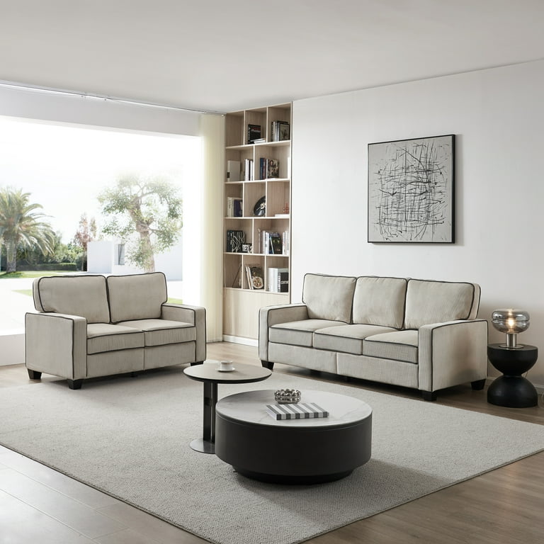 Living Room Sofa Set Corduroy 2 3