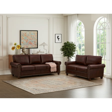 Living Room Sofa with Storage Sofa 2+3 Sectional Burgundy Faux Leather