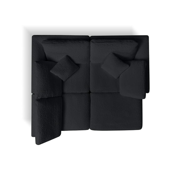 Living Room Sofas 110" Cloud Sectional Couches for Living Room, Convertible L-Shape Couch with Ottoman, 3 Seater Modular Sectional Sofa, Black,Comfortable Sofas