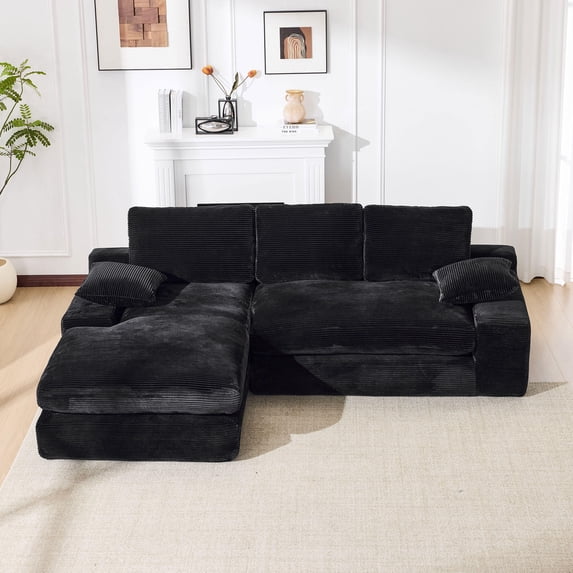 Living Room Sofas 99*69" Modular Sectional Living Room Sofa Set, Modern Minimalist Style Couch, Upholstered Sleeper Sofa for Living Room, Bedroom, 2 PC Free Combination, Installation-free Sofa, L-Sha