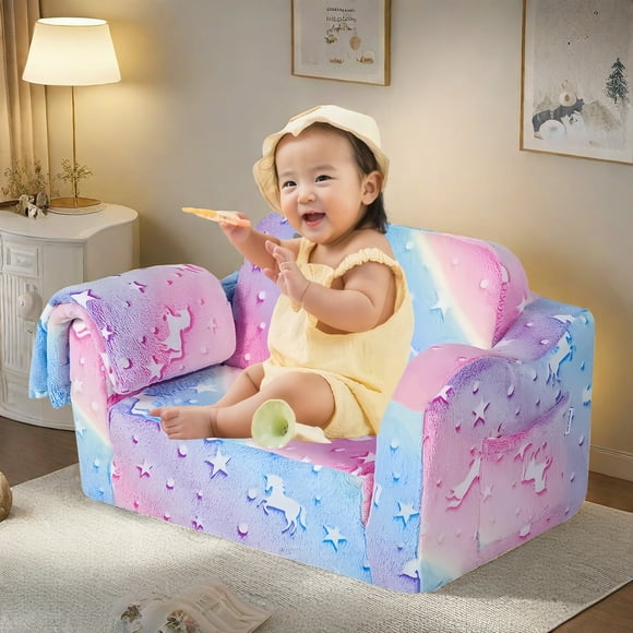 Living Room Sofas Compression Modular Kids Sofa, Perfect Sleeper Extra Convertible Sofa to Lounger, Comfy 2-in-1 Flip Open Couch Sleeper for Kids Pink Small Sofa,Comfortable Sofas