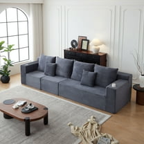 Living Room Sofas Deep Seat Corduroy Modular Cloud Couch with Cup Holders, No Assembly Required,Comfortable Sofas