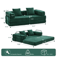 thumbnail image 1 of Living Room Sofas Floor Couch,Compression Sofa,Convertible Floor Sofa Bed-with Pillow Back Support Armrest,Comfy Futon Couch Lounge Sleeper Bed,Corduroy Fabric,for Living Room Bedroom (dark green),Co, 1 of 12