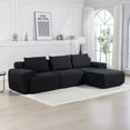 thumbnail image 1 of Living Room Sofas L-Shaped Sectional Couches for Living Room with Memory Foam & Steel Frame - No Assembly Convertible Sofa Bed, Corduroy Fabric Compression Sofa, Modular Couch for Apartments,Bedrooms, 1 of 9