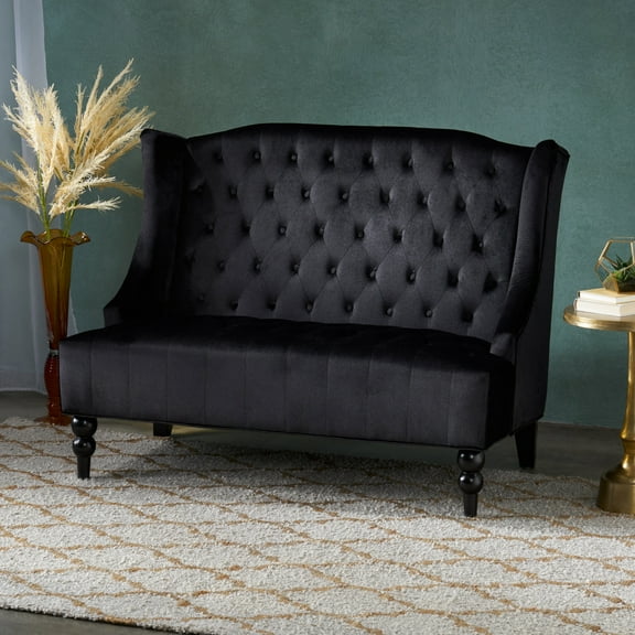 Living Room Sofas, LOVESEAT, Black Comfortable Sofas,Velvet Modern Sofas, Furniture, Primary Living Space, Sofas LOVESEAT
