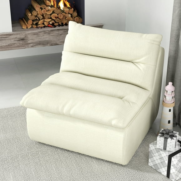 Living Room Sofas Lazy Floor Sofa ,Modern Armless Floor Lounge Chair, Comfy Accent Bean Bag Couch, Single Corner Chair Sofa for Living Room Bedroom Salon Office-beige,Comfortable Sofas