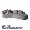 thumbnail image 1 of Living Room Sofas Modern Upholstered Oversized Sectional Sofa, 112-Inch Chenille 4-Seater Extra Deep & Wide Seat Curved Cloud Couch with 4 Throw Pillows, Free Combination Sofa Couch for Living Room,B, 1 of 1