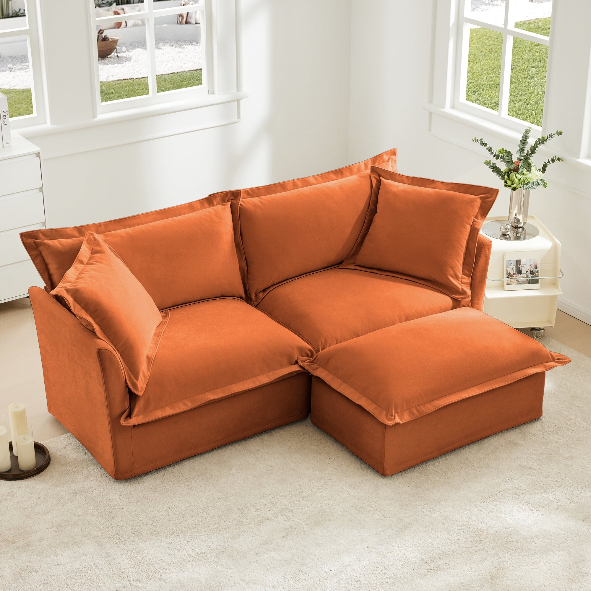 Sofa Multiple Living Room Sofas Slipcovered Sectional 2 Seater Sofa Couch with ...
