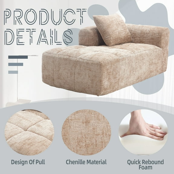 Living Room Sofas UNITED WE WIN Chenille Loveseat Sofa,Minimalist Modular Couches Sleeper for Living Room Bedroom Apartment Lounge,Comfortable Sofas