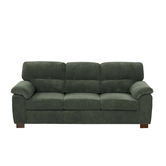 Living Room Sofas, Vintage Three‑Seat Sofa, Antique Green Comfortable Sofas,Corduroy Modern Sofas, Furniture, Primary Living Space, Sofas Vintage Three‑Seat Sofa
