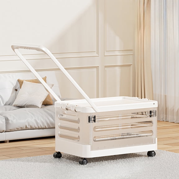 Living Room Storage Box with Wheels, Foldable Trolley Organizer for Books, Toys, Clothes, Home Organization, Easy Mobility Storage Solution