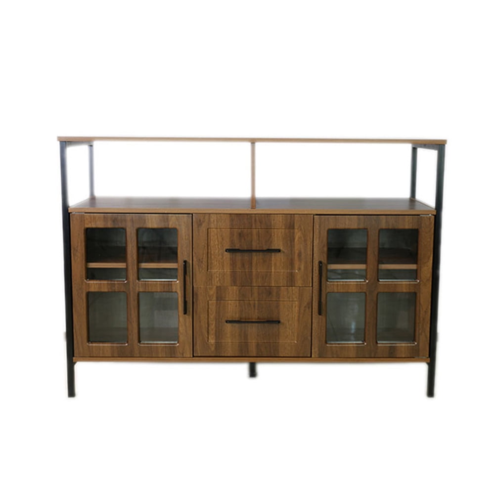 Living Room Storage Cabinet With Open Shelves Closed Cabinets And ...