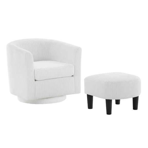 Living Room Swivel Chair | 360° Rotation for Comfortable Seating | Durable Rubber Wood and Plastic Design | Removable Cushion for Maintenance