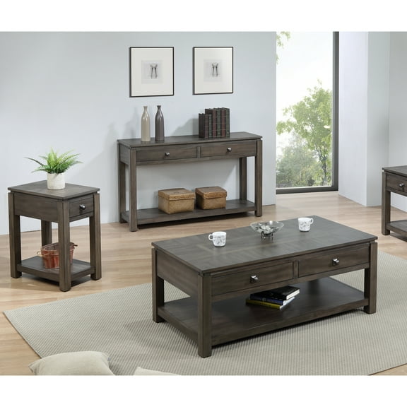 Living Room Table Set with Drawers & Shelves - Modern Coffee Table
