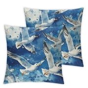 Living Room Throw Pillow Covers, Blue Abstract Printed Pattern, Short Plush Double-Sided Printed Design, Suit for Sofa Chair Home Farmerhouse Decor Pillowcase