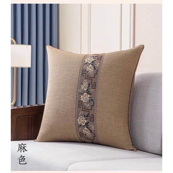 Living Room Throw Pillow Sofa Cushion Bed Head Large Backrest Cushion Cover Chinese Style Thickened Cotton Linen Lumbar Pillow
