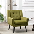 thumbnail image 1 of Living Room Upholstered Chair | Relaxing with Padded Seat and Armrests | Velvet Material & Wood Structure | High Weight Limit, 1 of 6
