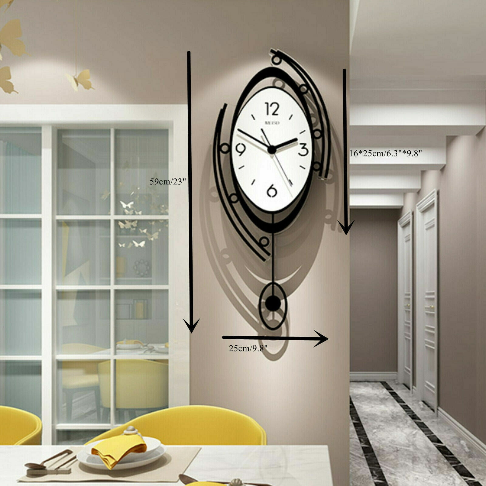 Large Nordic Wall Round Clock 3D Creative Clocks Wall Home Living Room Decor