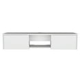 thumbnail image 1 of Floating Tv Console In Living Room, White - Contemporary With Open Shelf And Expansive Storage Possibilities, 50-59 Inch Suitable Room Stand Stylish Large Cabinets, Suits Tvs, 1 of 4