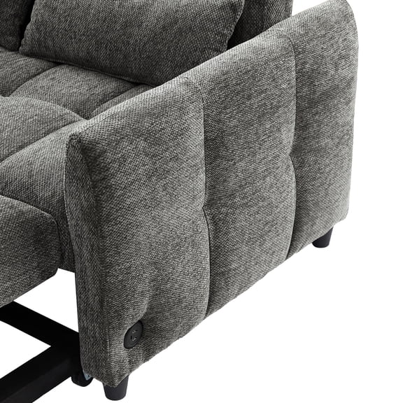 Living Room With 3 Ports, Adjustable , , 2 Lumbar Pillows, Grey For Home,