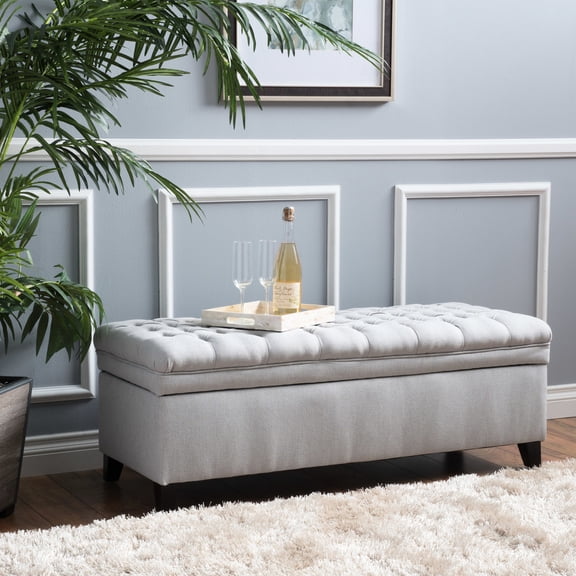 Living Room's Storage Ottoman | Keep Board Games and Controllers | Fabric Composition | Clean Up Cluttered Spaces