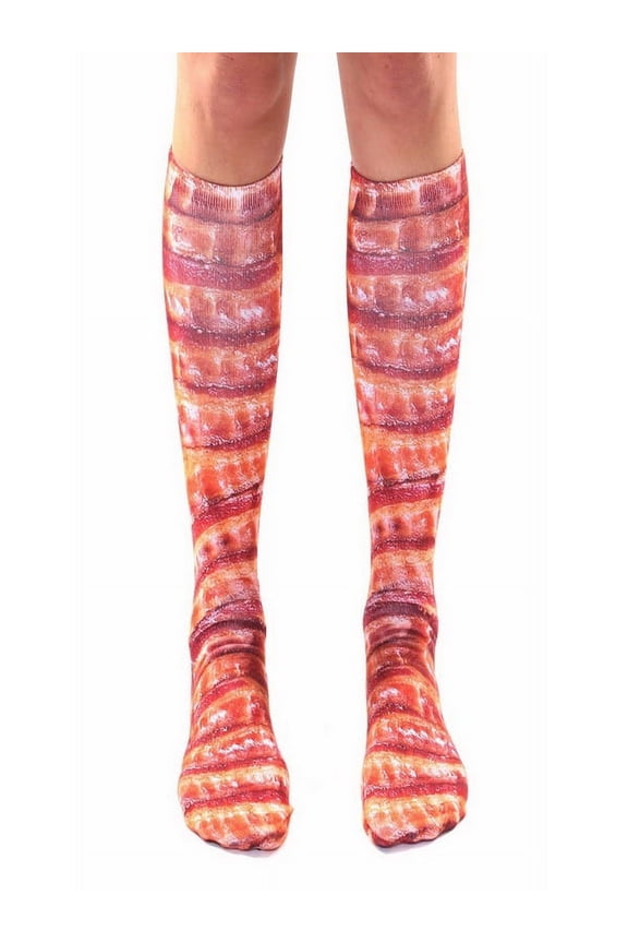 LVR-4102K-C Bacon Photo Print Knee High Socks