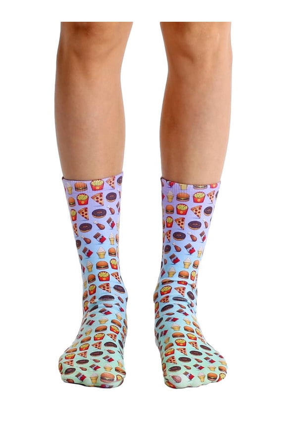 Photo Print Crew Socks: Food Emoji