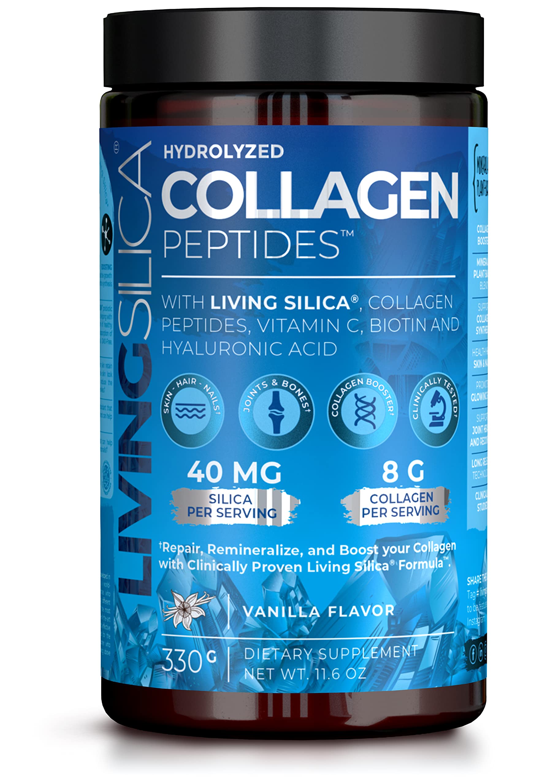 Living Silica Hydrolyzed Bovine Collagen Peptides with Hyaluronic