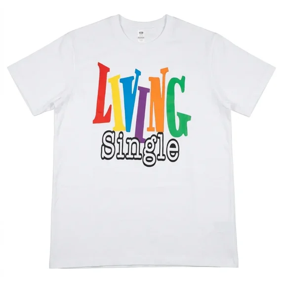 Living Single Graphic Tee, Unisex Cotton T-Shirt with Bright Text Print, Casual Daily Wear