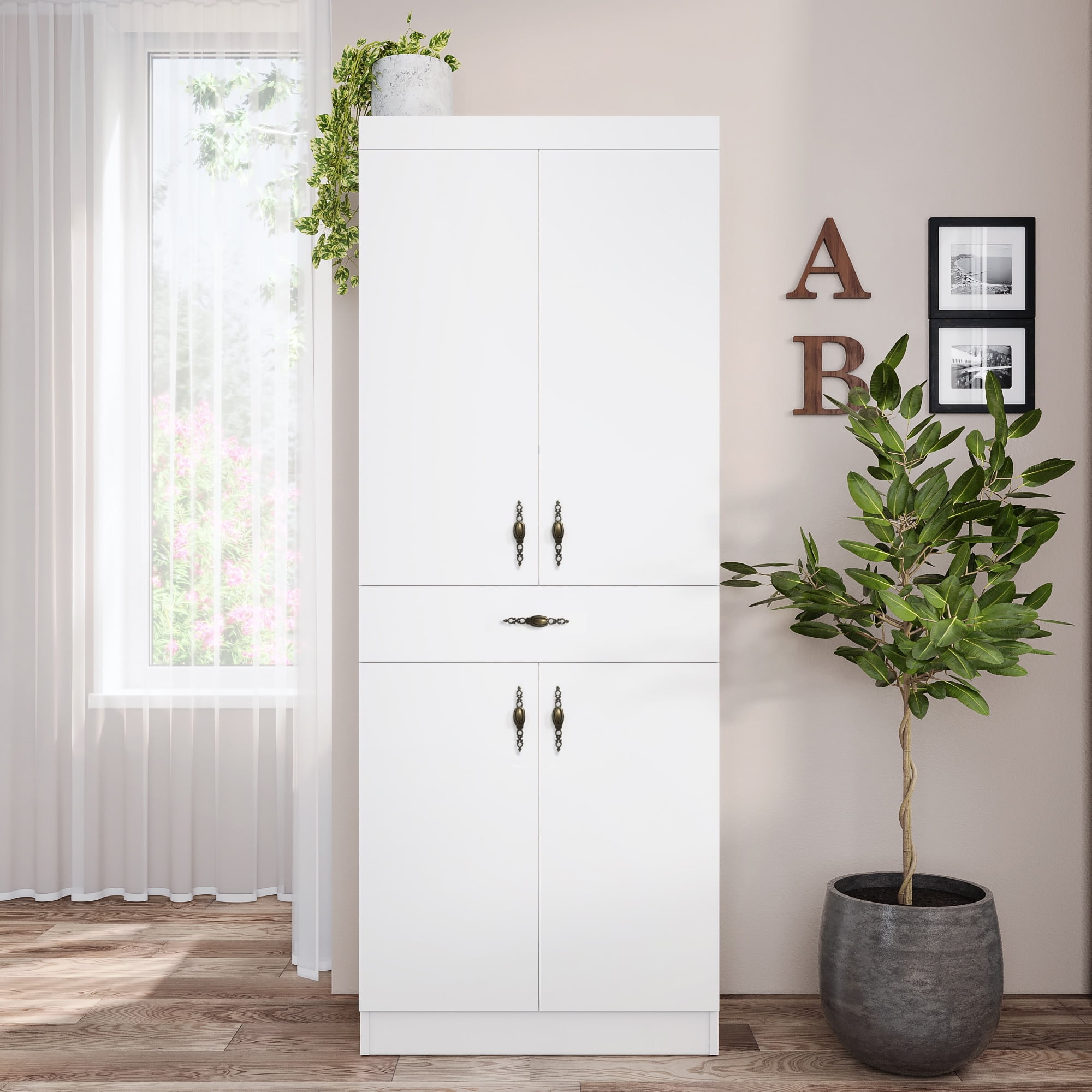 Living Skog Monti Food Pantry Storage Kitchen Cabinet with