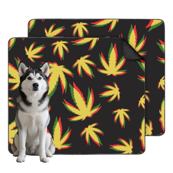 Living Solution 35"x41" Washable Pet Training Pads, Reusable Potty Pads for Dogs with Superior Performance and Plant Design Prints