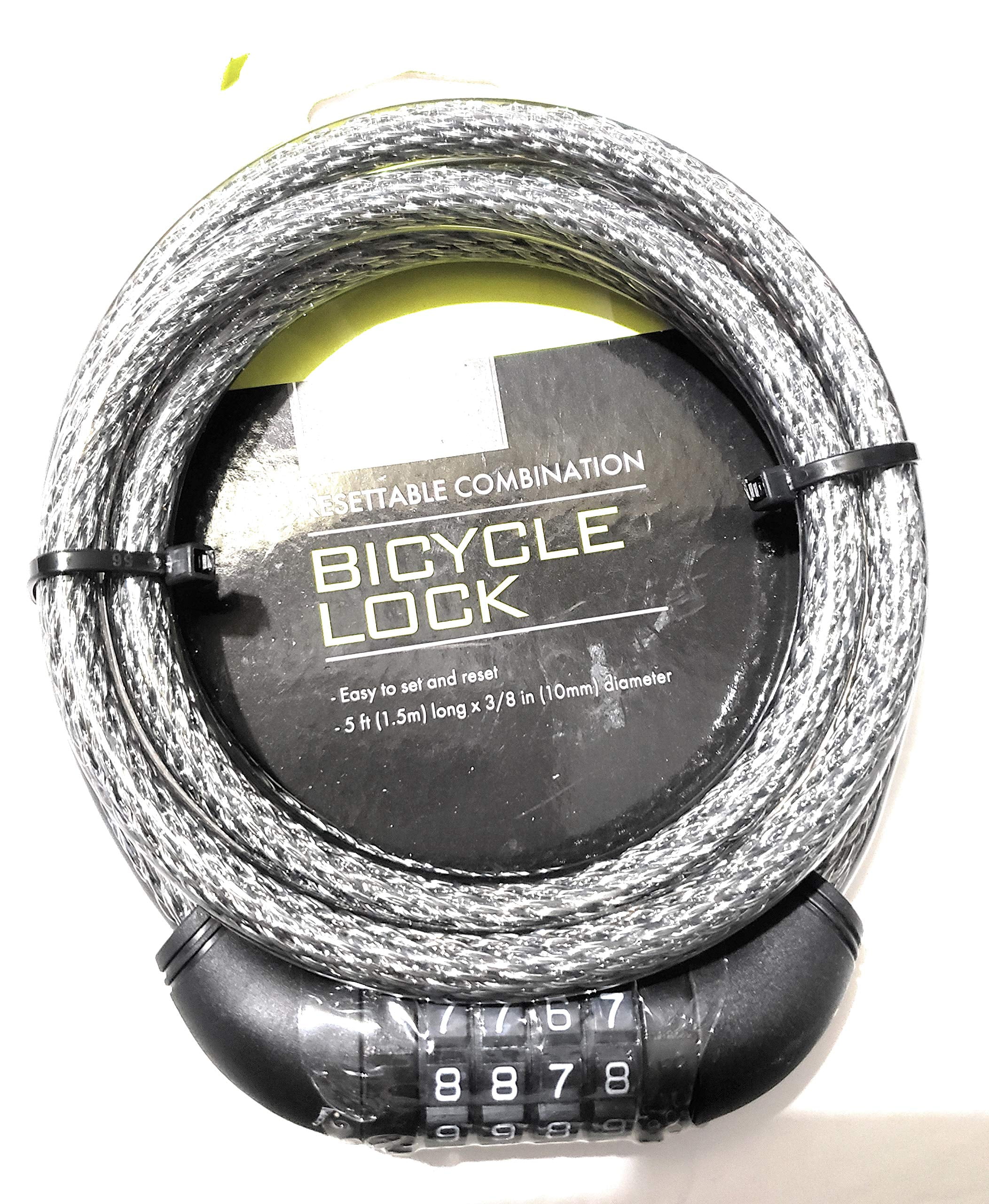 Living Solutions Resettable Combination Bicycle Lock
