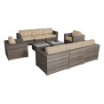 thumbnail image 1 of Living Source International 10-Piece Wicker Sectional Set w/Cushions in Beige, 1 of 5