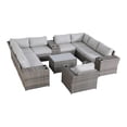 thumbnail image 1 of Living Source International 13-Piece Wicker Sofa Set with Cushions in Gray, 1 of 6