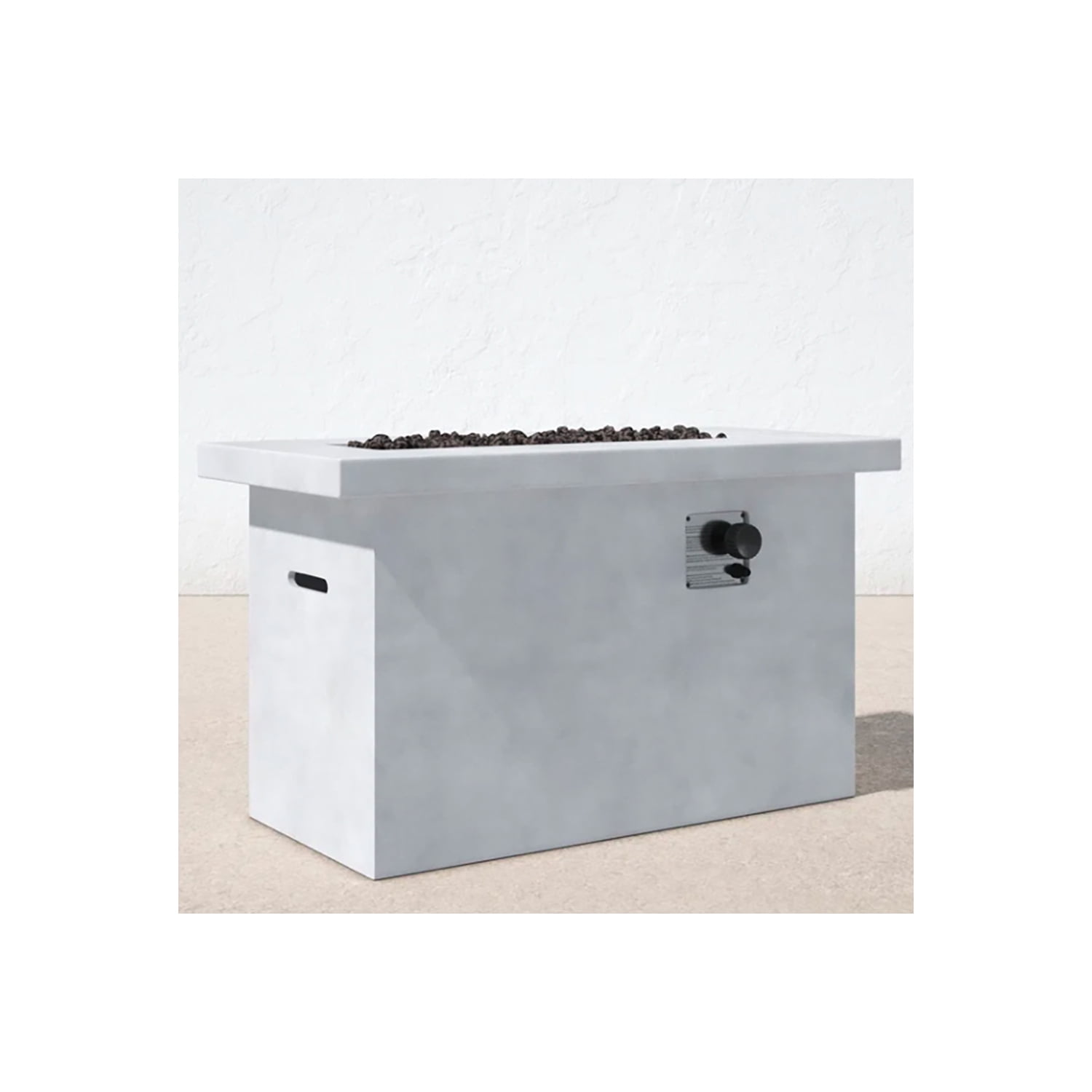 Living Source International 24'' H Outdoor Fire Pit Table (Natural Concrete )