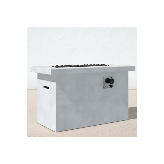 Living Source International 24'' H Outdoor Fire Pit Table (Natural Concrete )