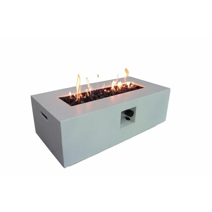 Living Source International 24 x 56 Inch Concrete Propane Fire Pit Table with Adjustable Flame
