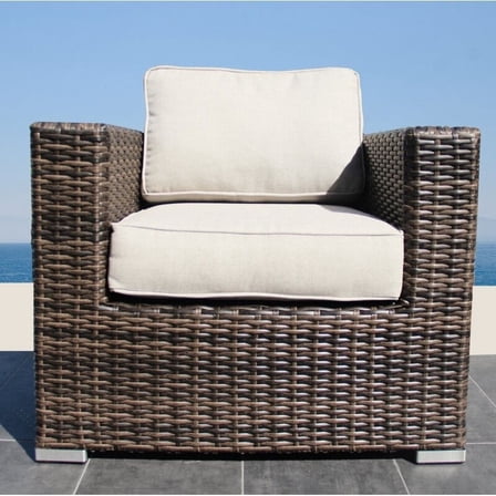 Living Source International 33"W Wicker / Rattan Patio Chair in Espresso
