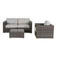 thumbnail image 1 of Living Source International 4-Piece Wicker Sectional Seating Group in Brown, 1 of 2