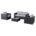 thumbnail image 1 of Living Source International 5-Piece Wicker Sofa Seating Group w/ Cushion in Gray, 1 of 4