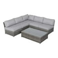 thumbnail image 1 of Living Source International 6-Piece Outdoor Conversation Set w/ Cushion in Gray, 1 of 2